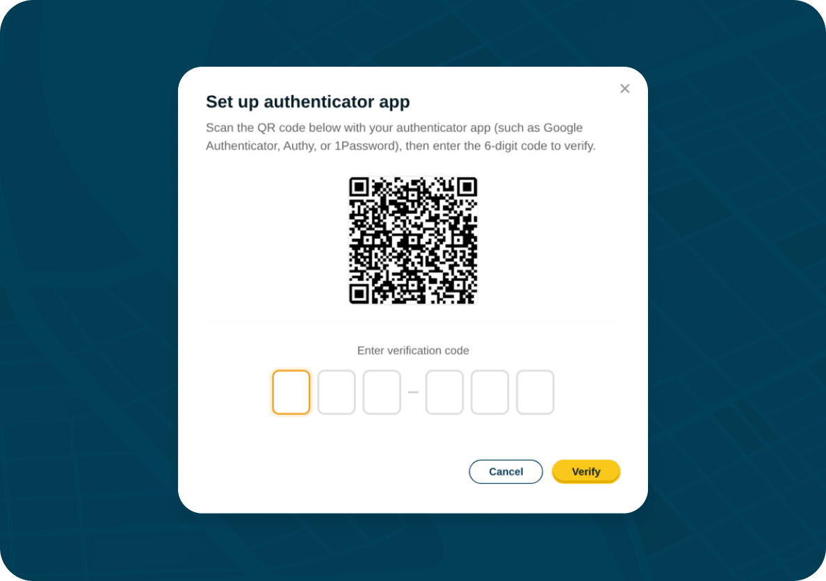 Scanning a QR code to set up an authenticator app